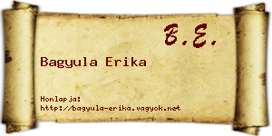 Bagyula Erika névjegykártya